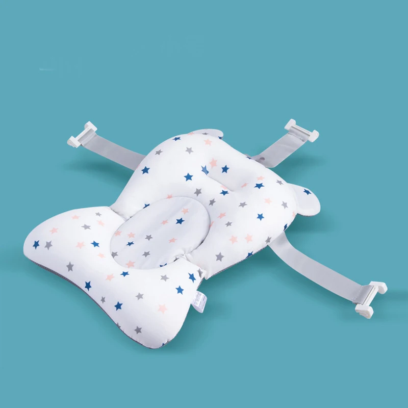 Coussin de bain pour bébé soutien de siège antidérapant coussin flottant sangles ajustables design étoile doux