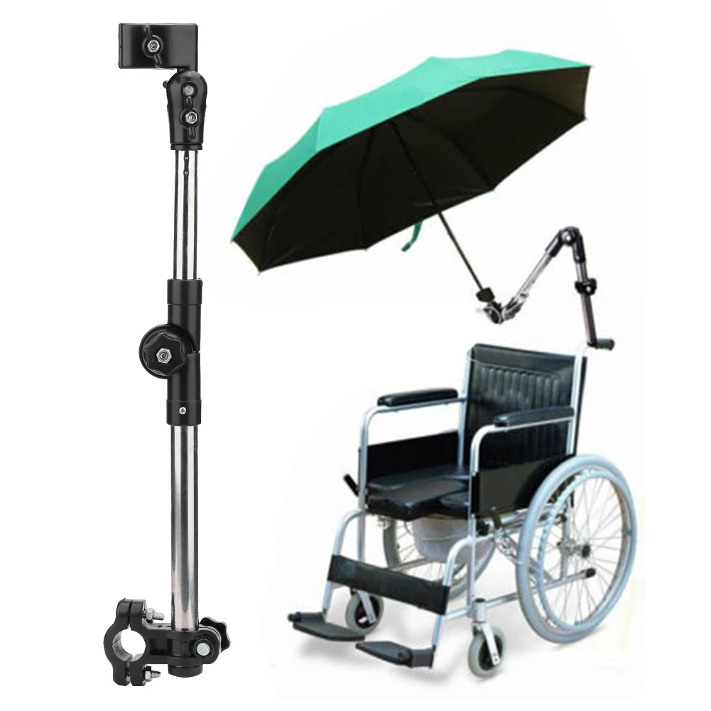 Porteparapluie universel pour poussette et fauteuil roulant support en ABS et acier inoxydable design compact 