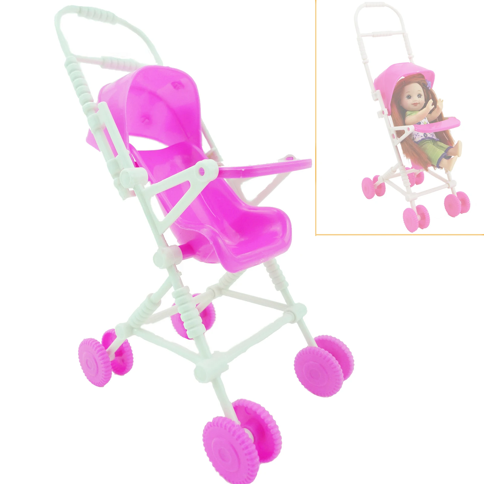 Poussette pour poupée rose jouet éducatif accessoire bébé filles 38