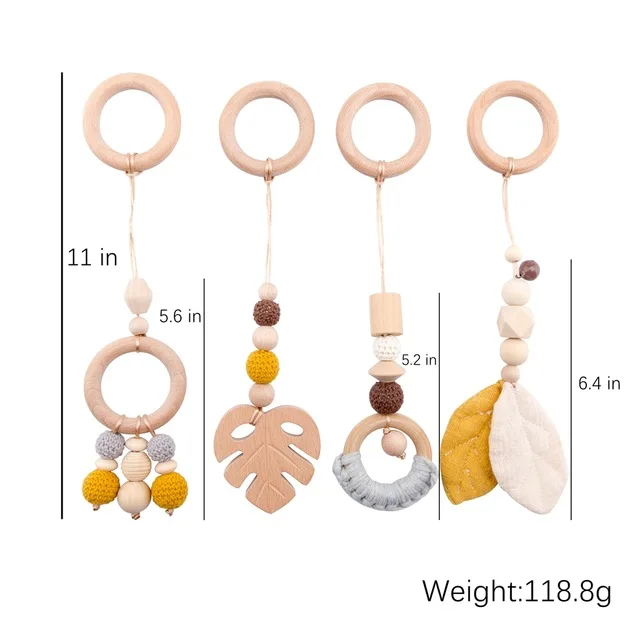 Ensemble bébé jouets sensoriels en bois mobile suspendu play gym pour