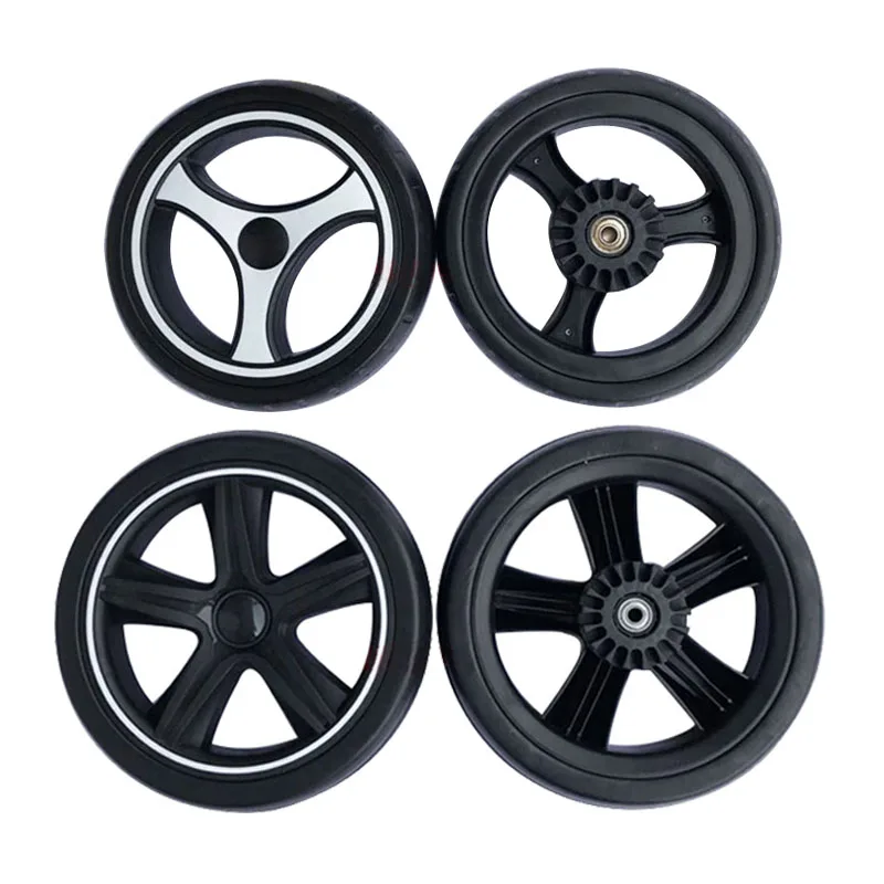 Roues universelles de poussette plastique et acier inoxydable design