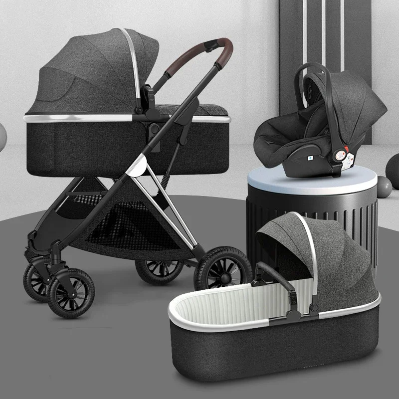 Poussette bébé 3 en 1 nacelle portebébé pliable confort sécurité moderne pratique