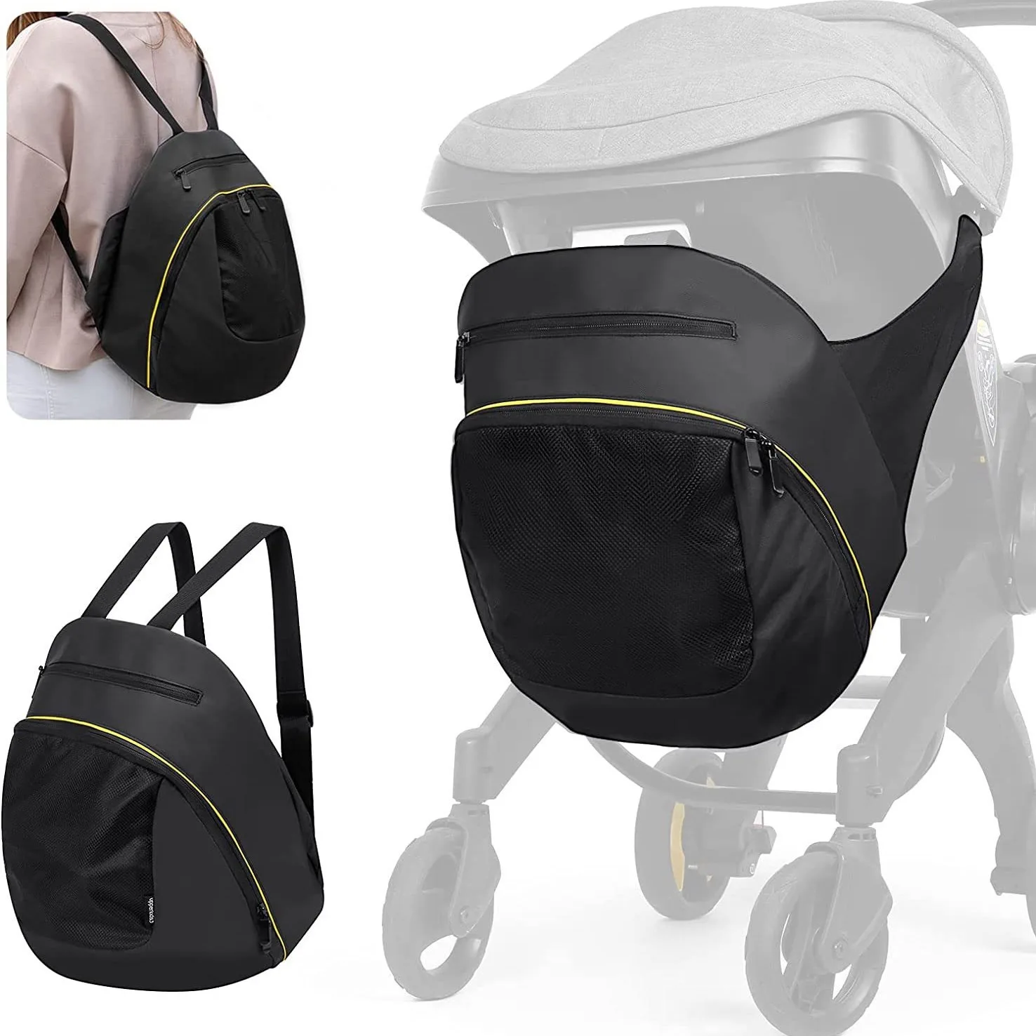 Sac de transport 2 en 1 pour poussette sac à dos bébé accessoire voyage