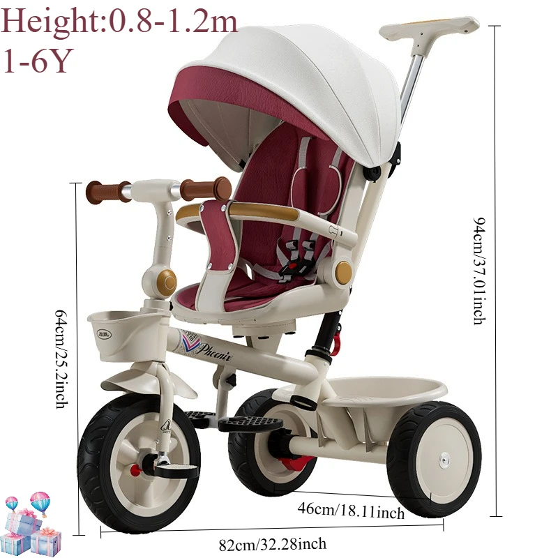 Tricycle Phoenix pliant pour enfants 16 ans design moderne siège en