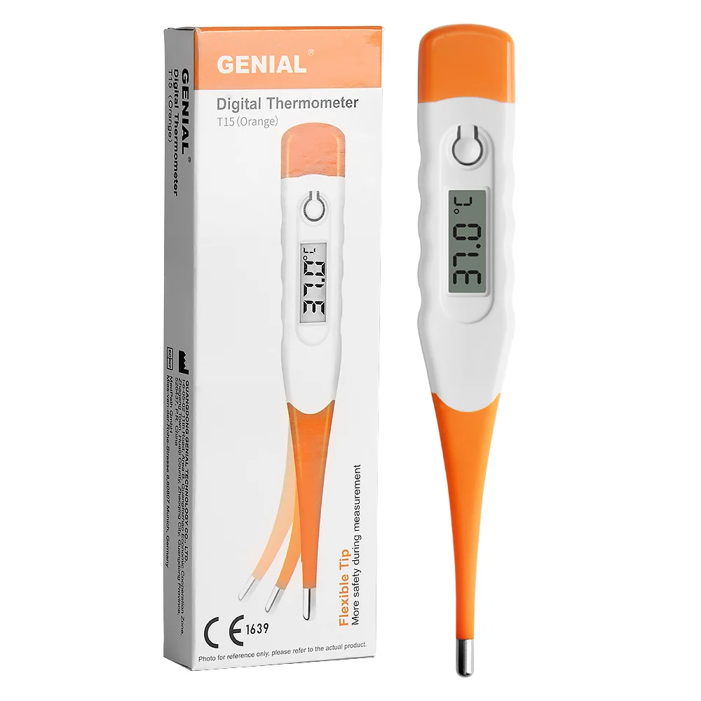 Thermomètre numérique GENIAL pour bébé pointe flexible lecture rapide sécurité maximale usage rectal oral et a