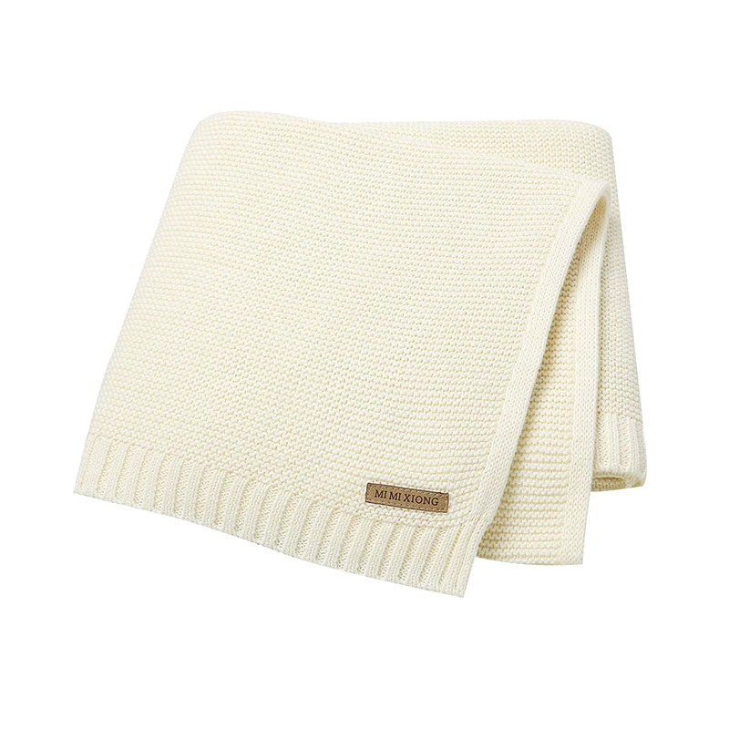 Couverture bébé 100x80cm tricot doux pour poussette couffin et lit 024
