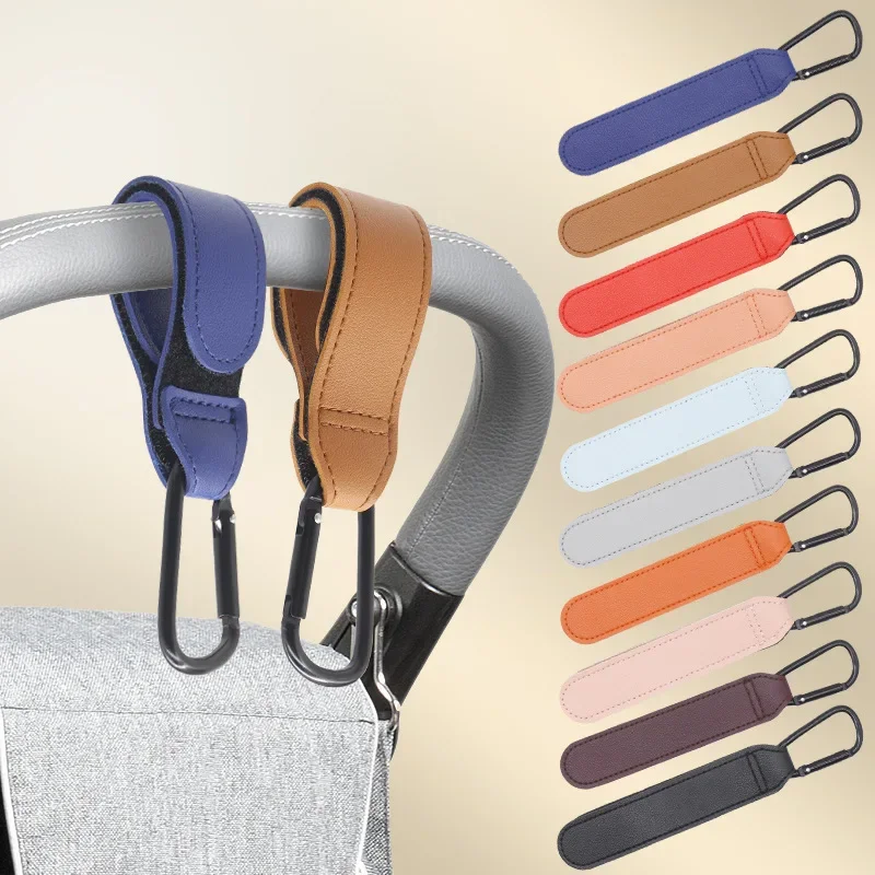 2 pièces en cuir PU sac poussette crochet rotatif 360° accessoires bébé