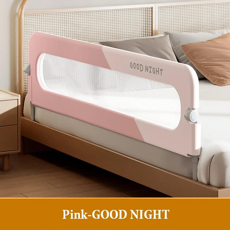 Barrière de lit pour bébé gardecorps antichute en rose protection de lit pour enfants barrière de sécurité ave
