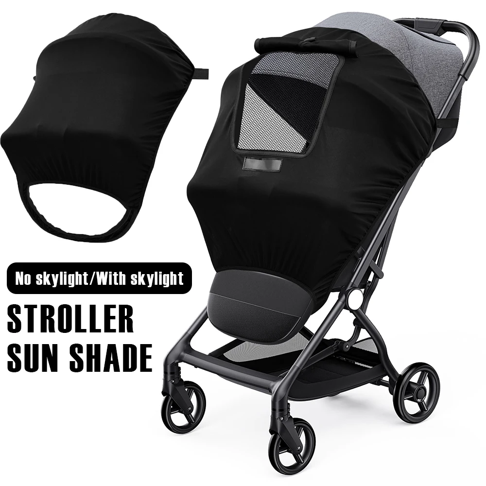 Paresoleil universel poussette protection solaire respirante auvent léger parasol noir pour bébé 01 ans 12 ans