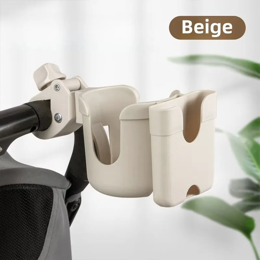 Portegobelet bébé poussette support antidérapant 360° rotatif beige plastique ABS PC
