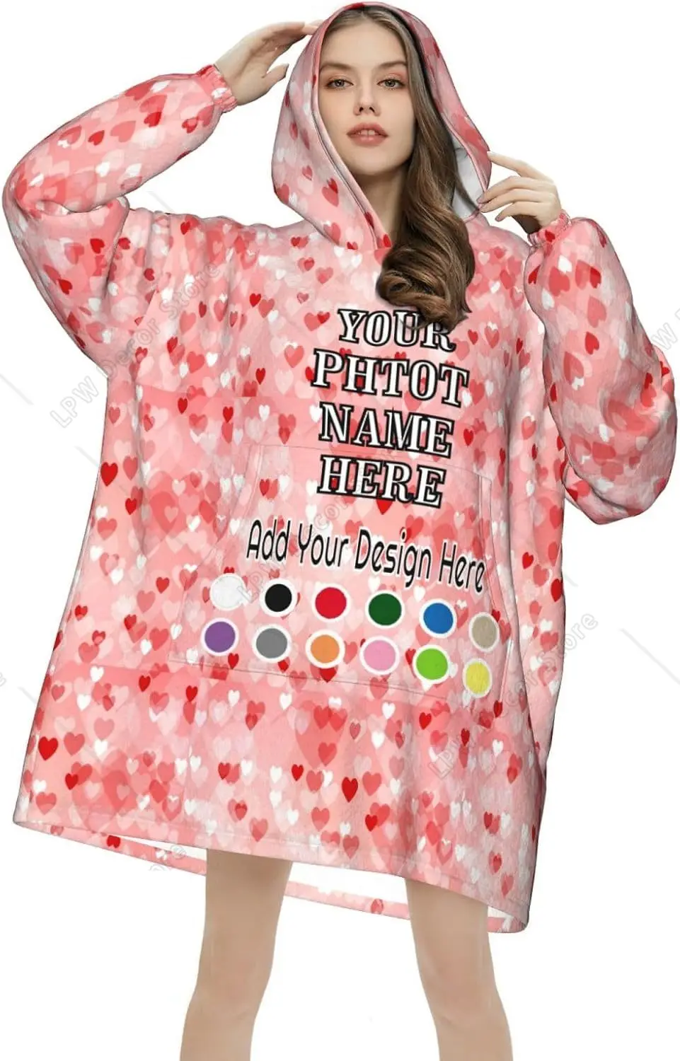 Couverture à capuche personnalisée avec visage drôle Sweatshirt doux et