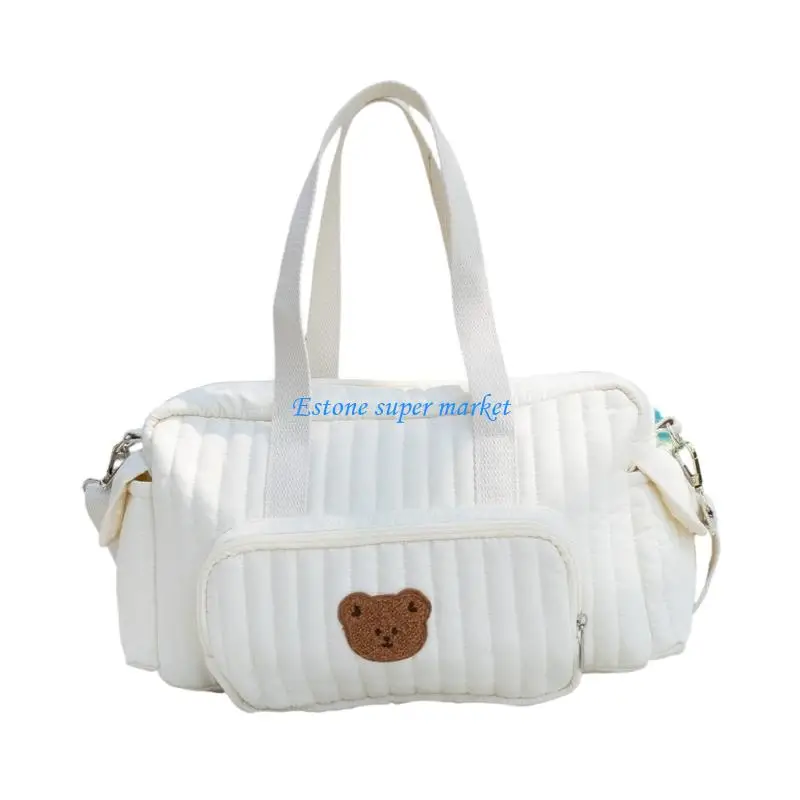 Organisateur de couches bébé portable sac à main broderie ours style