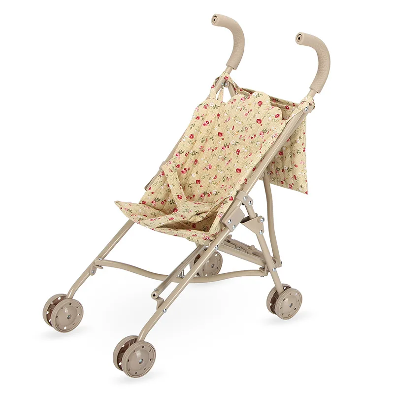 Poussette pour poupée de 12 pouces jouet éducatif style vintage floral
