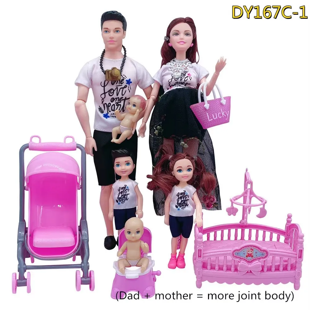 Poupée famille bébé poussette jouet éducatif accessoires cadeau