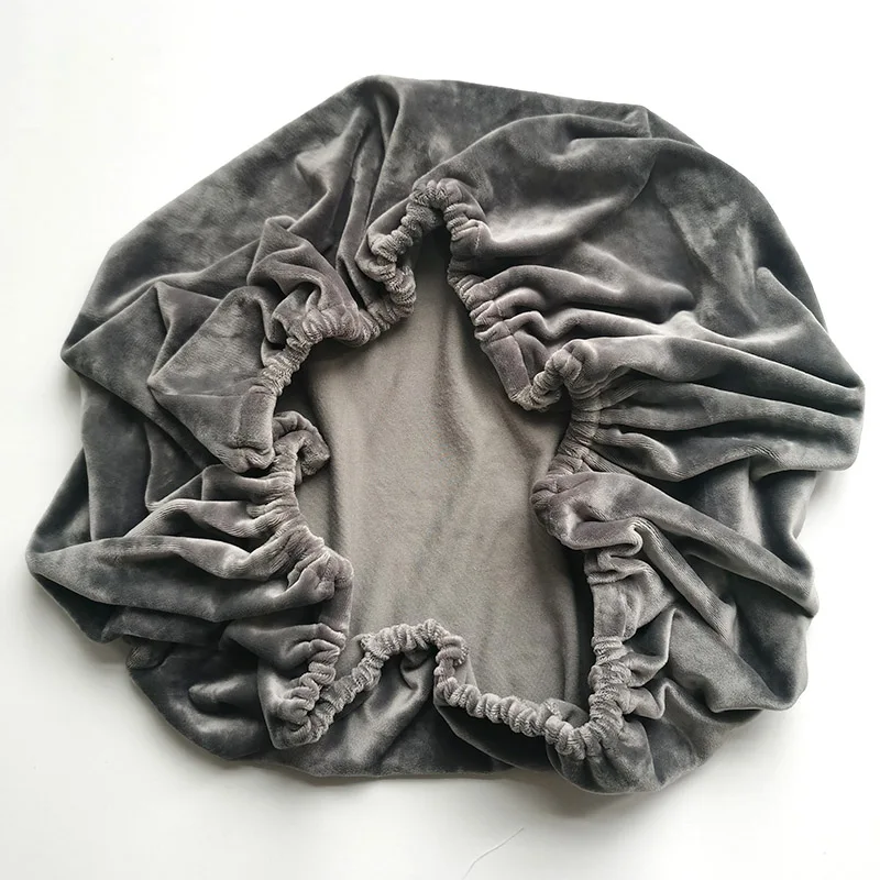 Draphousse en velours pour bassinette bébé protection douce et sécurisée 82x41cm gris foncé élastique intégré
