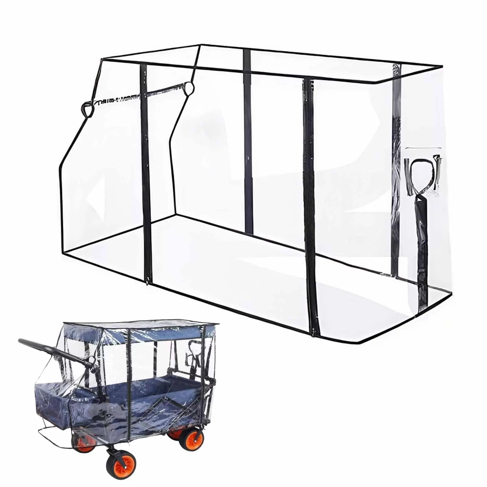 Couverture de pluie transparente PVC pour chariot de jardin transport