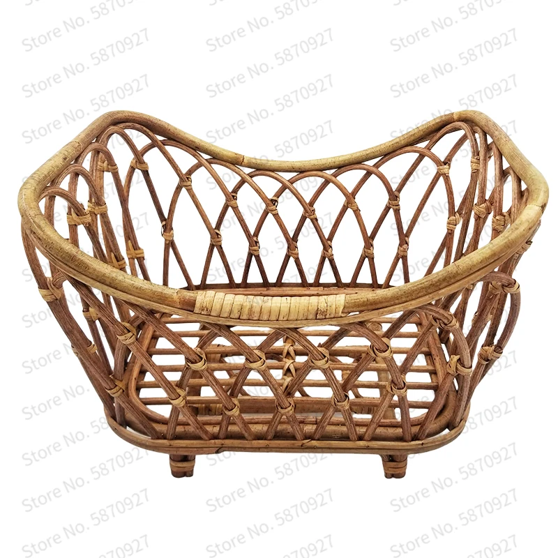 Panier en rotin naturel pour bébé accessoire de rangement déco lit de