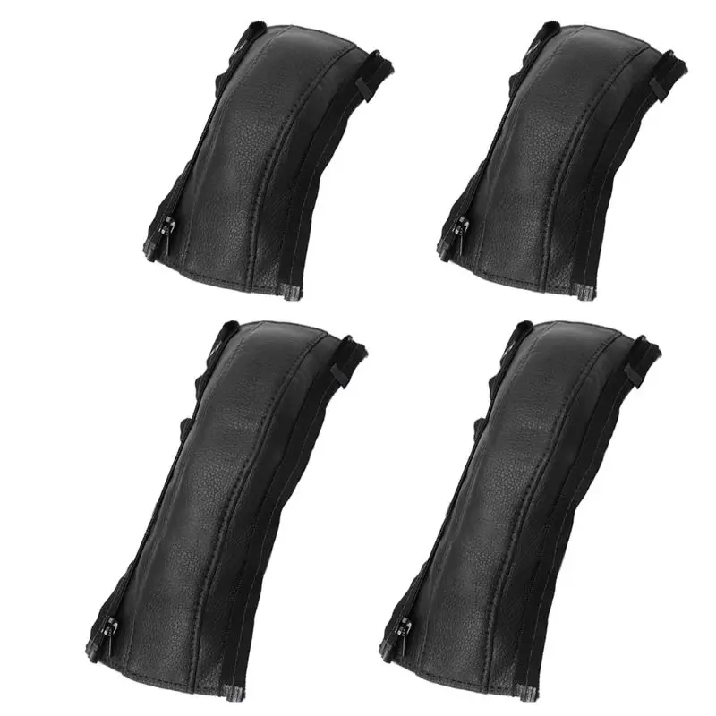 Housses protection bras stroller bébé cuir synthétique antidérapant ajustable 4 pièces design moderne noir mat