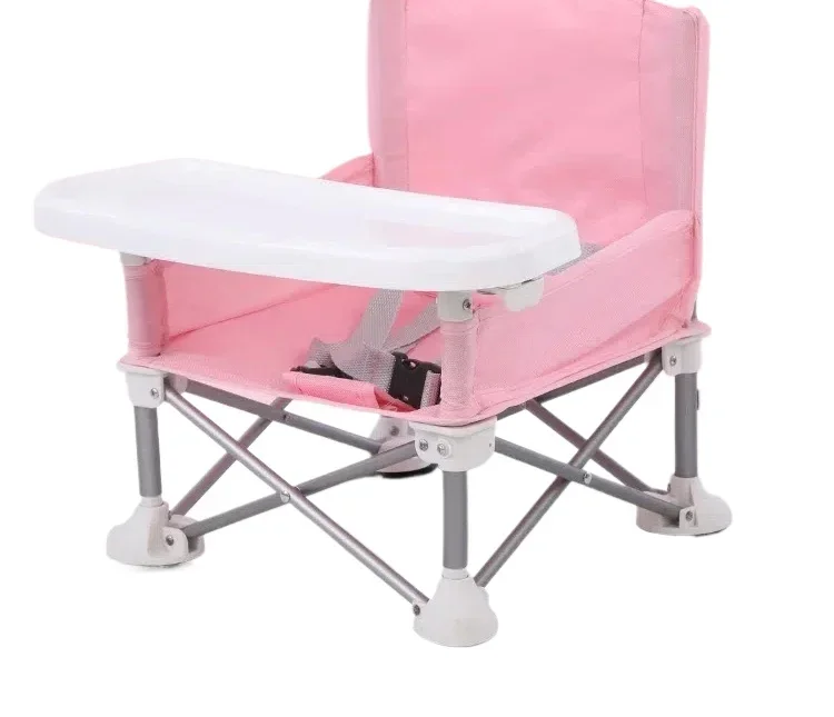 Chaise haute pliable et portable pour bébé avec ceinture de sécurité intérieur et extérieur voyages plage et p