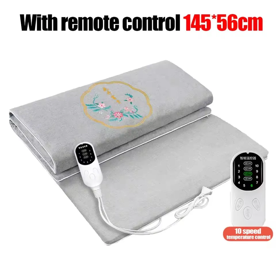 Couverture chauffante avec télécommande 10 niveaux de température tissu doux motif floral multicolore 145cm x 