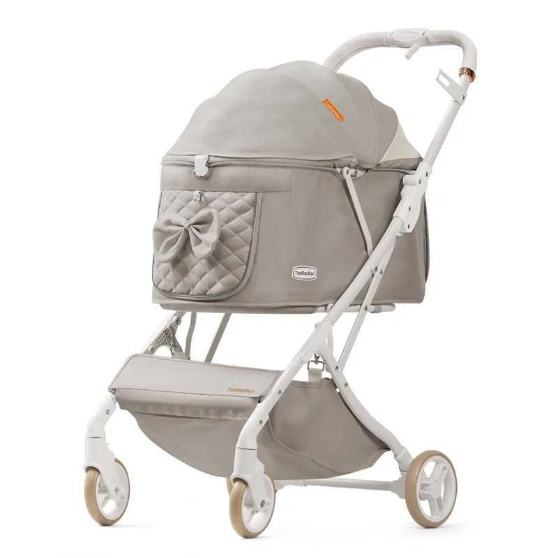 Poussette bébé landau Tiny Love pliable matelassé couleurs douces accessoires incluts rangement