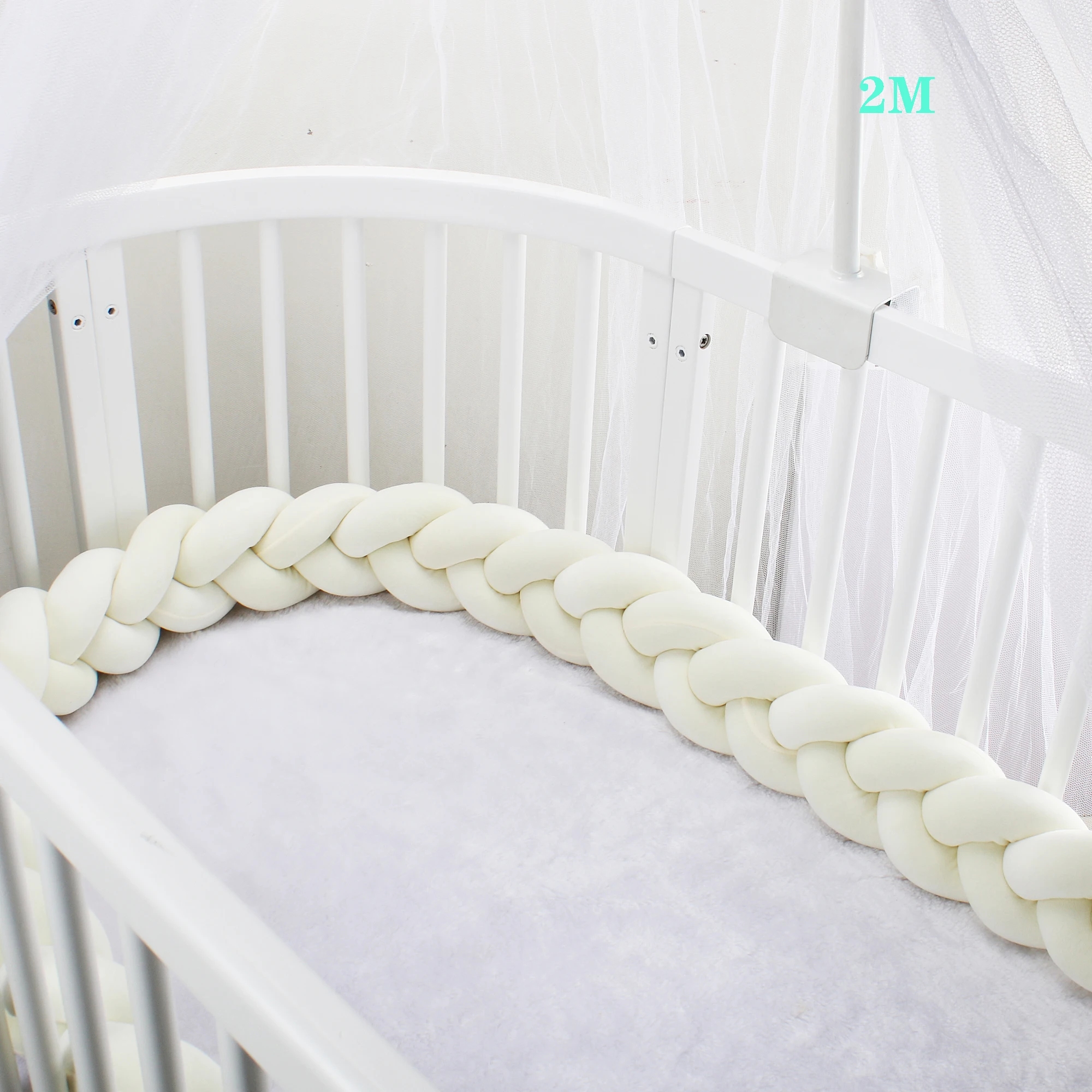 Bordure de lit bébé Parechocs tressé Protection berceau Décoration
