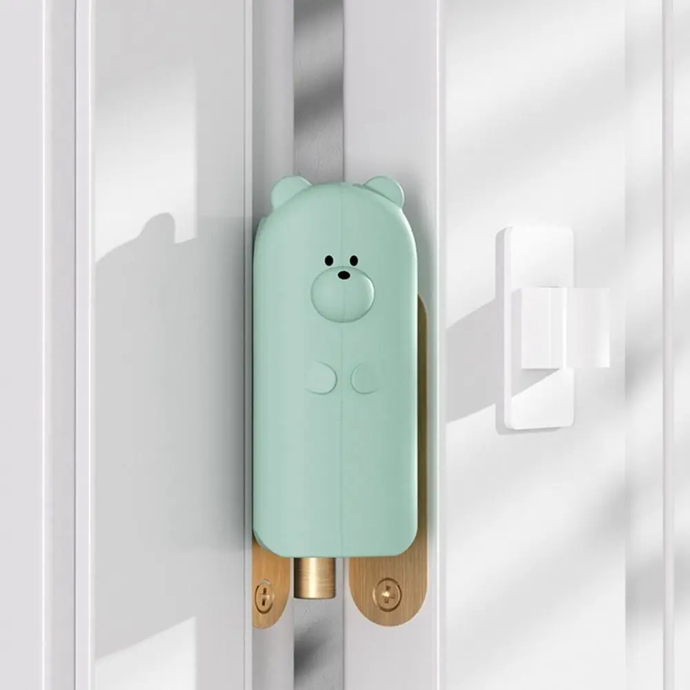 Protègepoignée porte bébé en silicone antipincement butoir de porte sécurité enfant design ours vert menthe ea