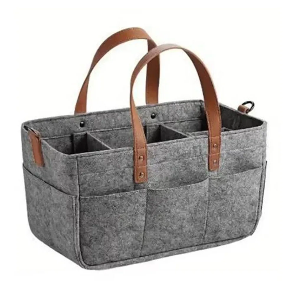 Panier de rangement multifonctionnel en feutre pour bébé portable