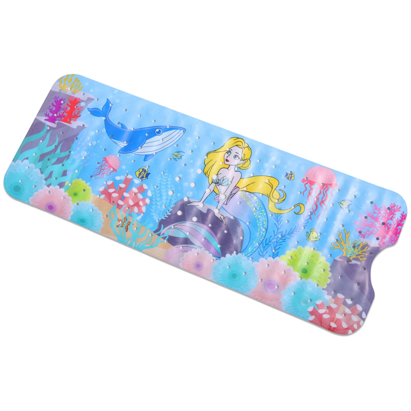 Tapis de bain bébé antidérapant PVC ventouses drainage design marin