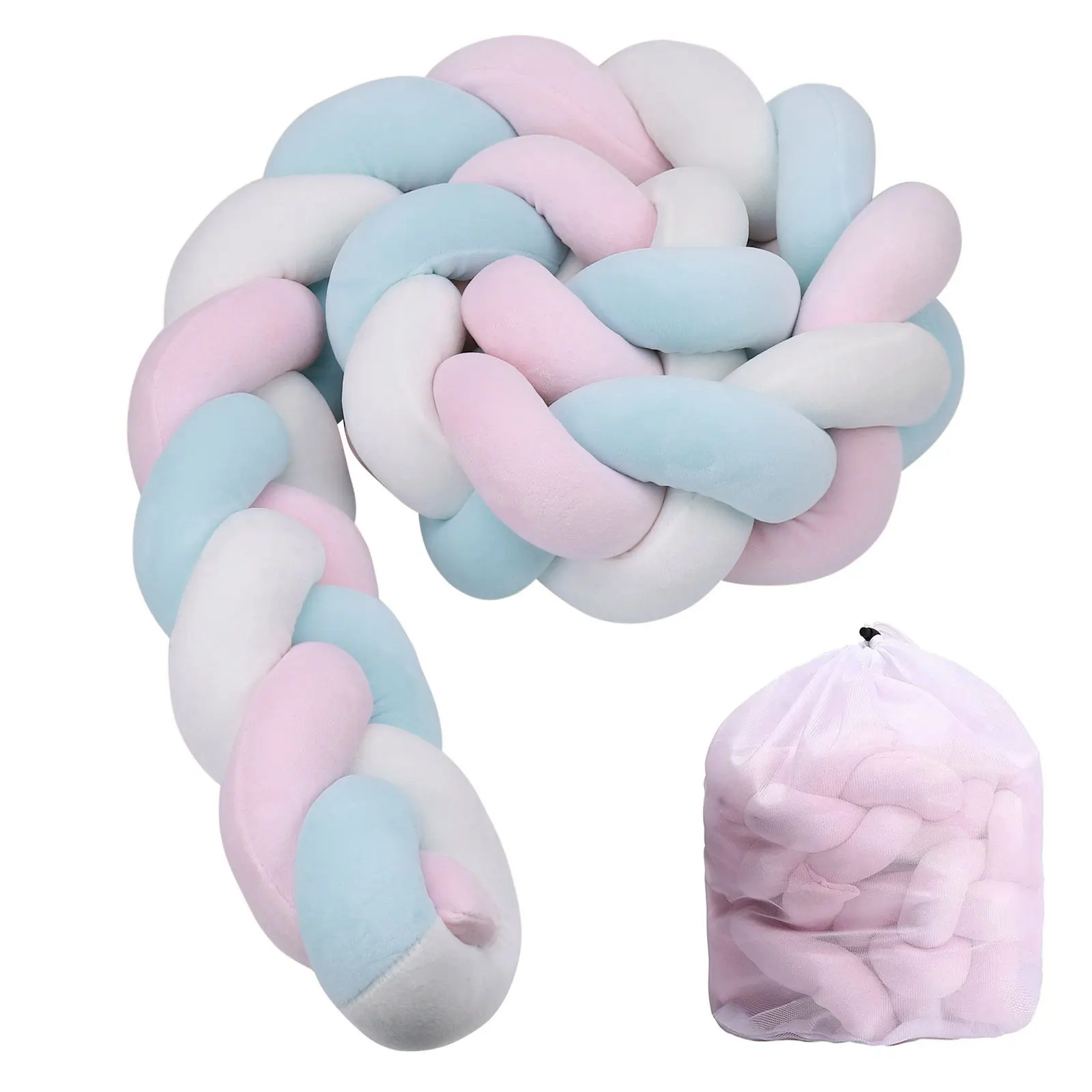 Coussin tressé parechocs bébé lit berceau protecteur déco chambre bébé Accessoires lit tasseau tissu doux安全