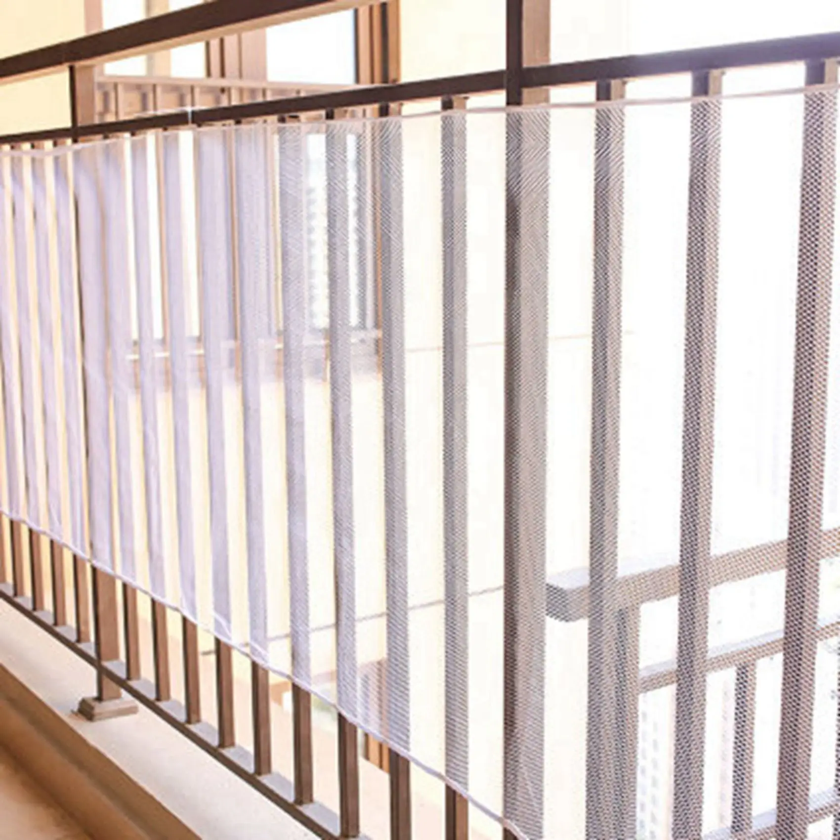 Filet de sécurité pour escaliers et balcon bébé protection durable maille épaisse couleur café facile à instal