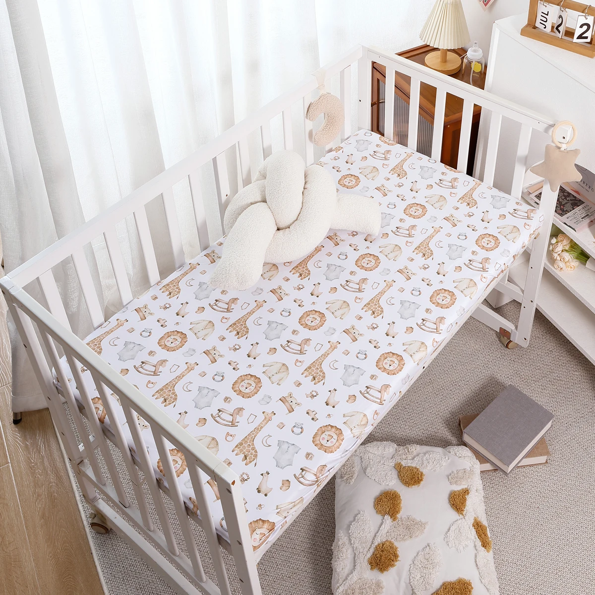 Elinfant Draphousse berceau 100% polyester housse matelas bébé design