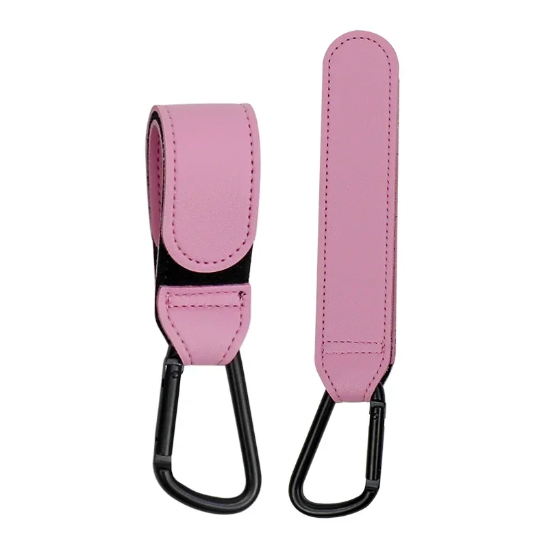 Sacoche bébé en similicuir rose mousqueton rotatif 360° accessoire