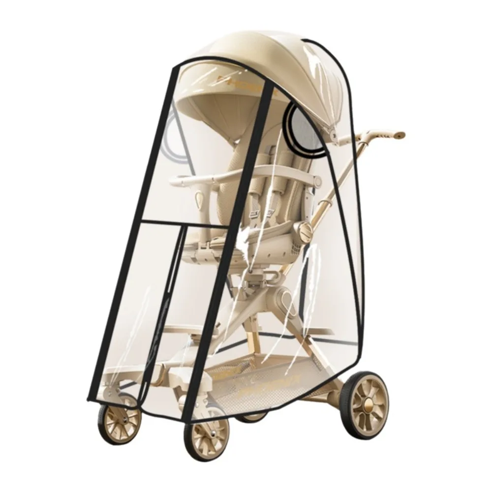 Housse transparente imperméable pour poussette protection antivents et pluie design moderne et aéré couleur no