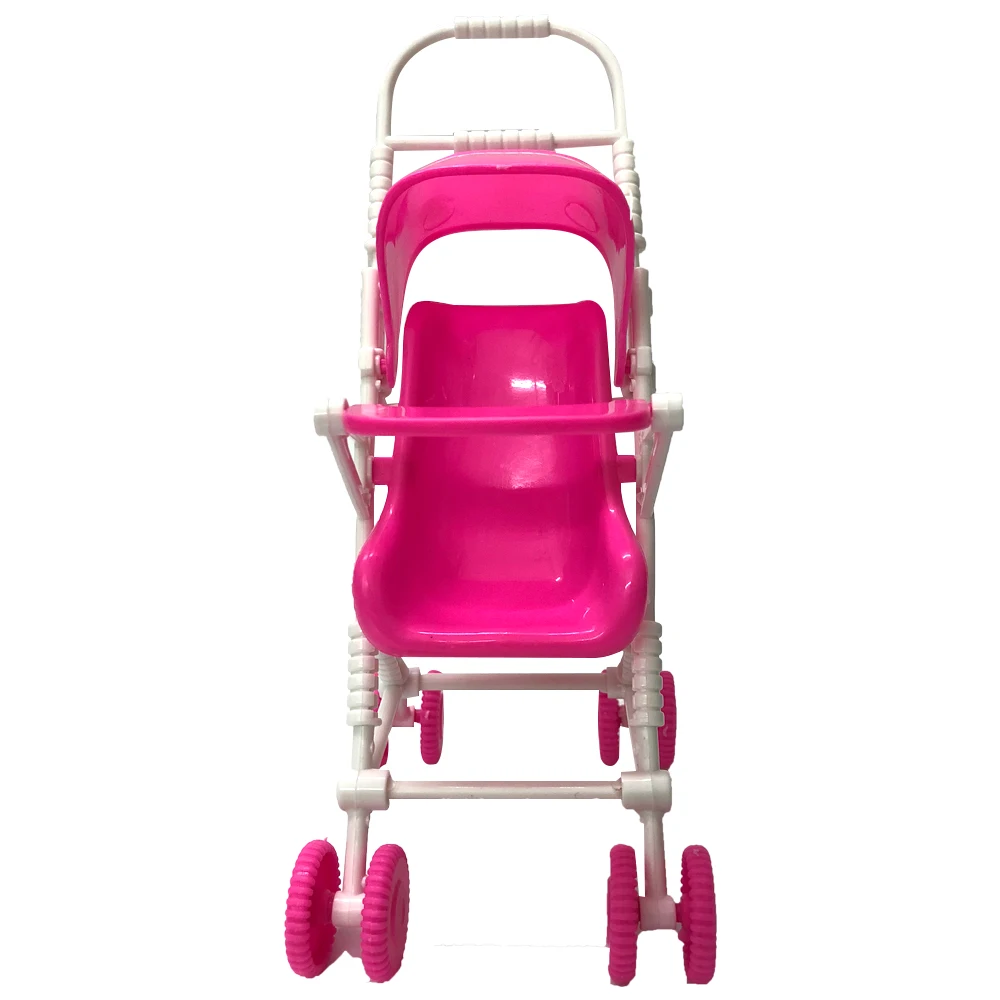 1 pièces rose chariot bébé poussette pour poupée Mini meubles 1/12