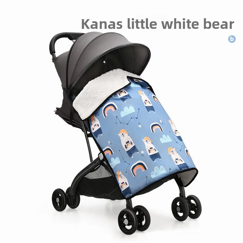 Couverture poussette imperméable coupevent Kanas Little White Bear douce et sécuritaire pour bébé 01 ans