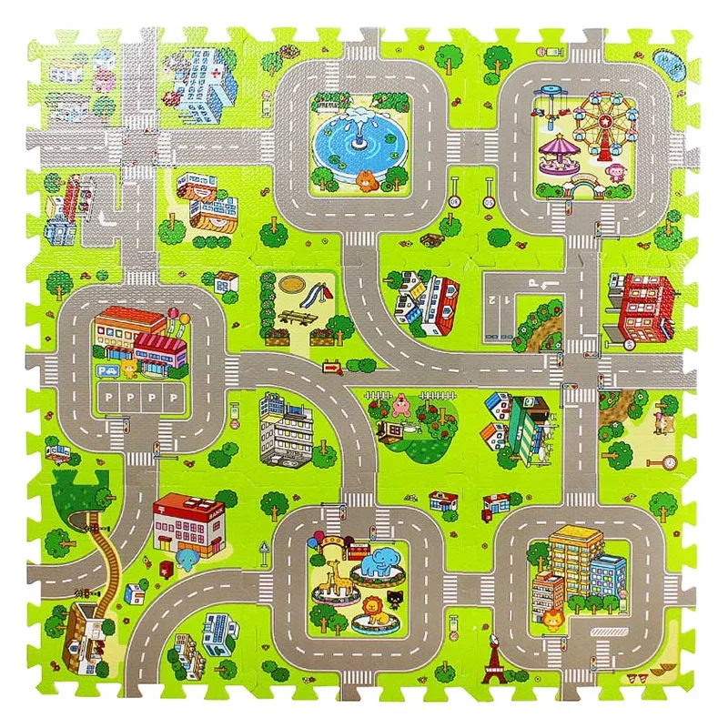 Tapis de jeu en mousse EVA 9 pièces éducatif et sécuritaire pour bébé