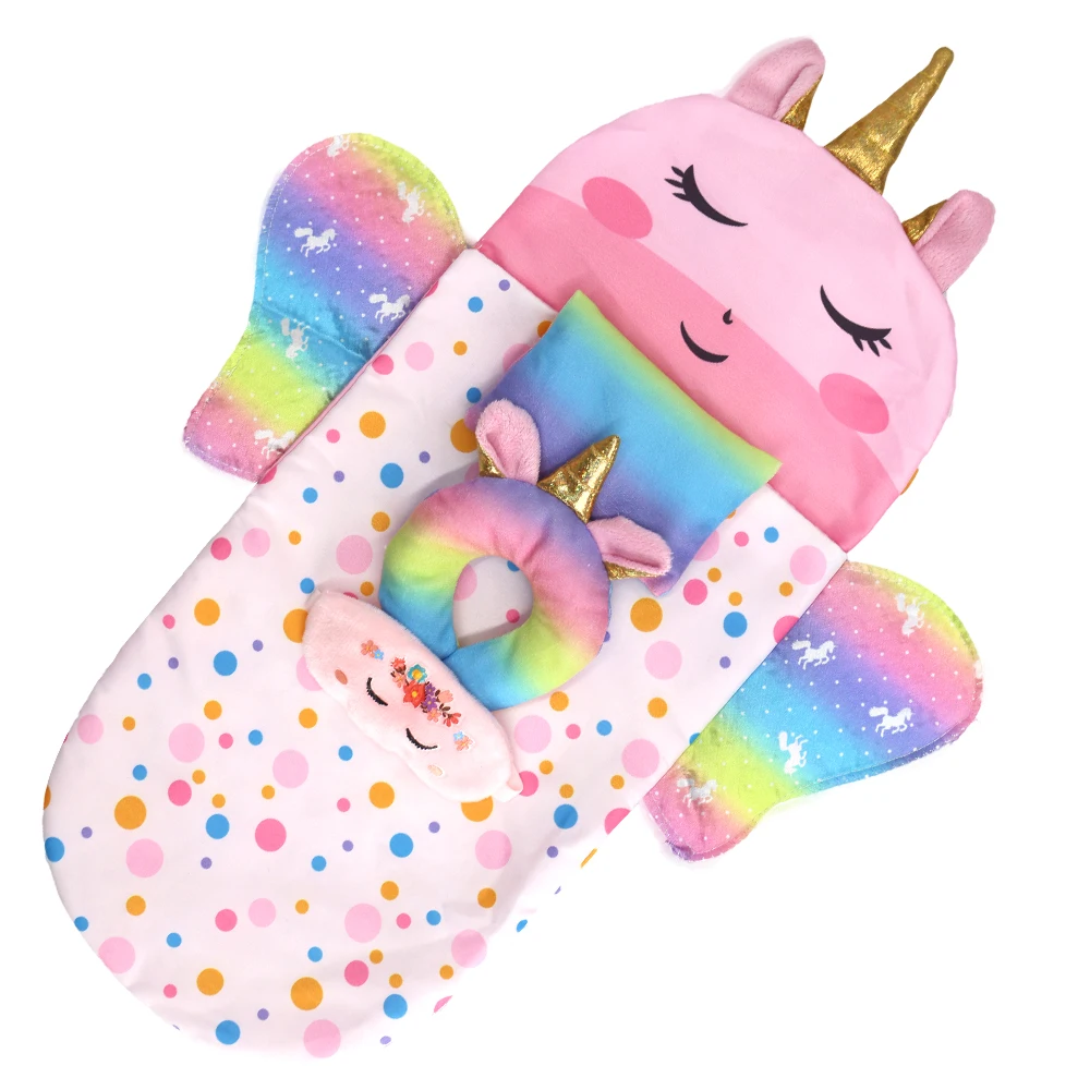 Sac de couchage licorne pour enfant couverture douillette oreiller en anneau accessoires bébé cadeau anniversa