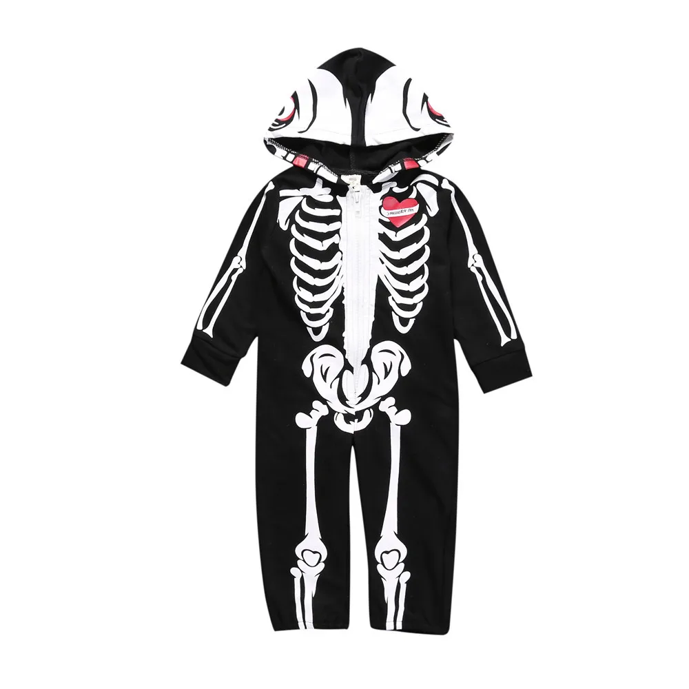 Combinaison à capuche Halloween squelette pour bébé garçon costume