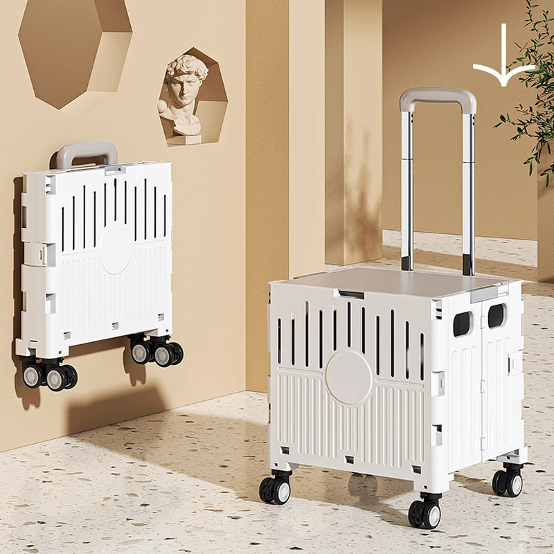 Poussette pliable en plastique chariot de rangement et transport 4