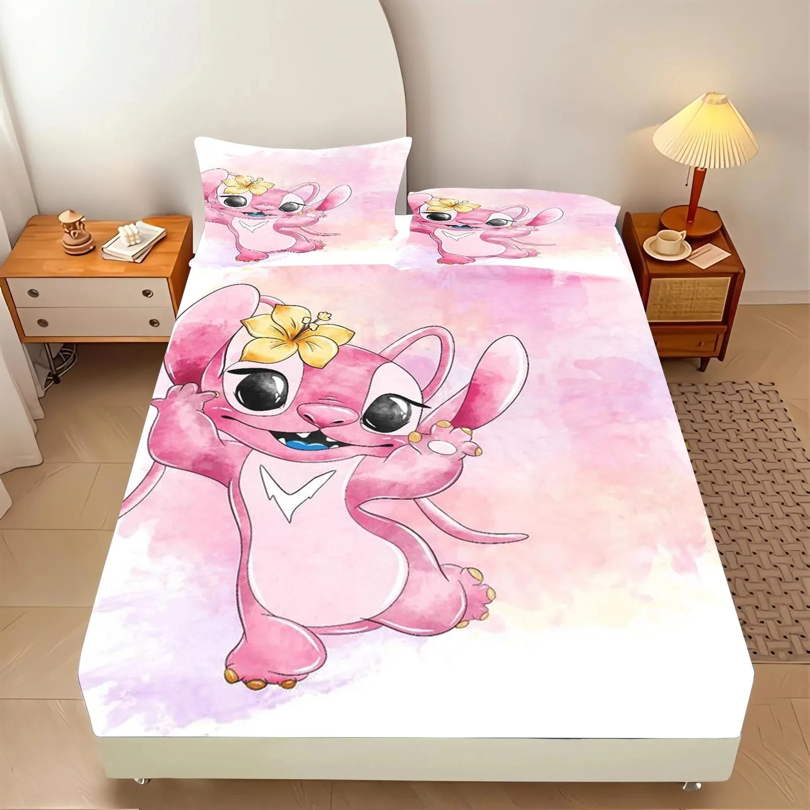 Ensemble de literie Stitch 3 pièces parure de lit cartoon personnalisable draphousse et taies d'oreiller liter