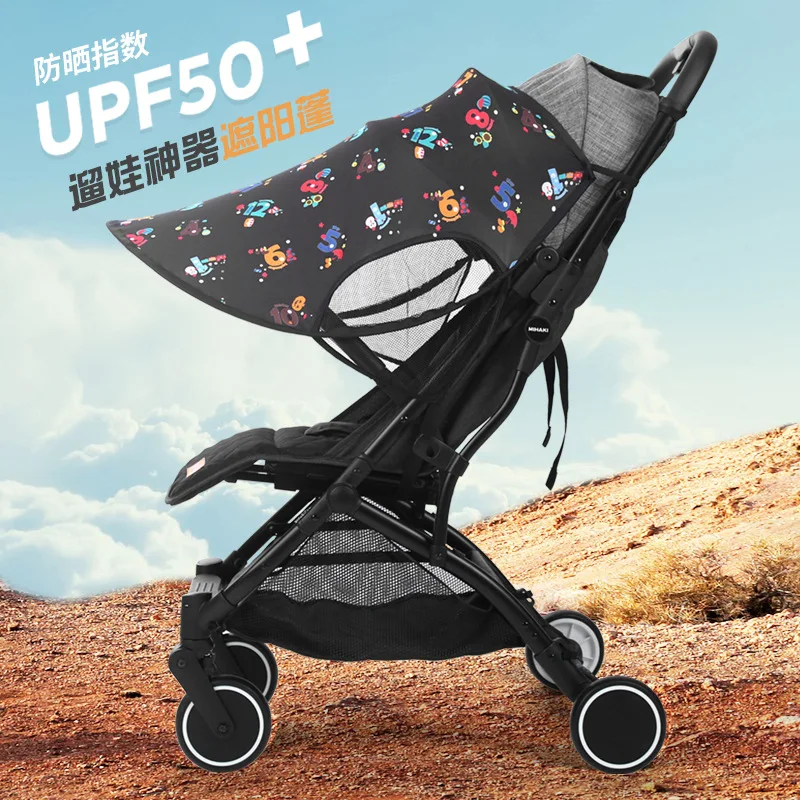 Poussette bébé légère protection UV UPF50 design moderne motifs colorés matériau doux portable urbain