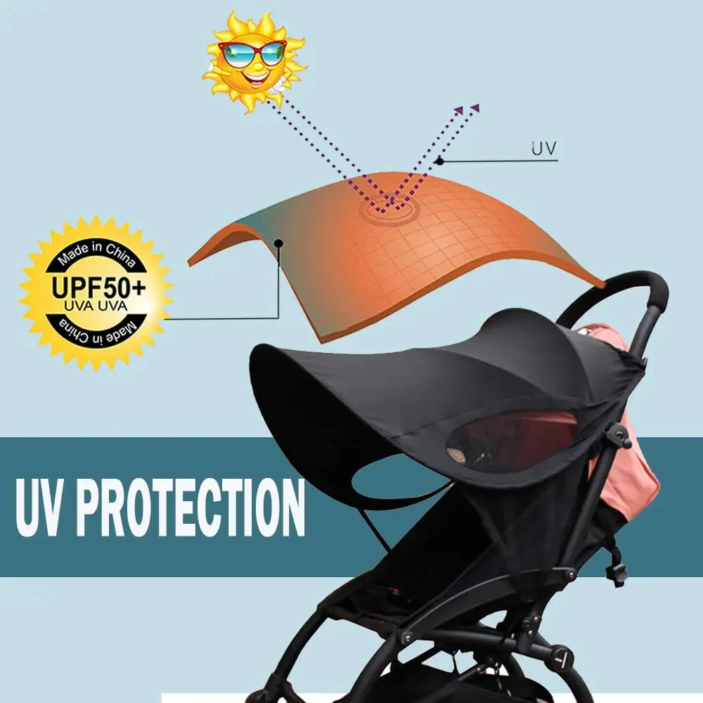 Couverture paresoleil poussette bébé protection UV UPF50 design moderne matériau résistant confortable