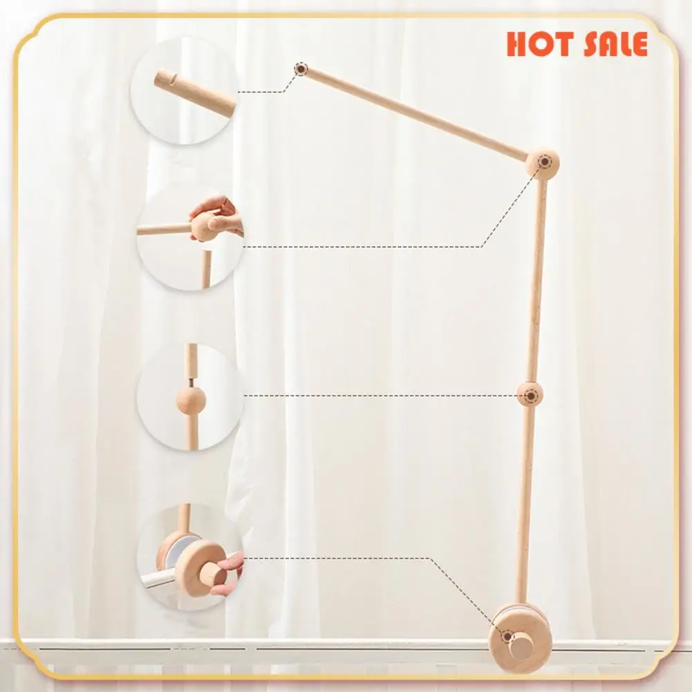 Support mobile rotatif en bois pour berceau bébé système ajustable