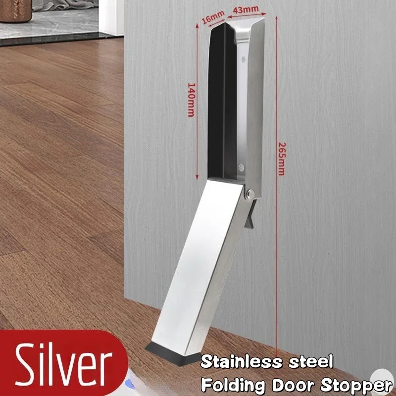 Butoir de porte pliant en acier inoxydable anticollision sécuritaire moderne et silencieux design épuré finiti