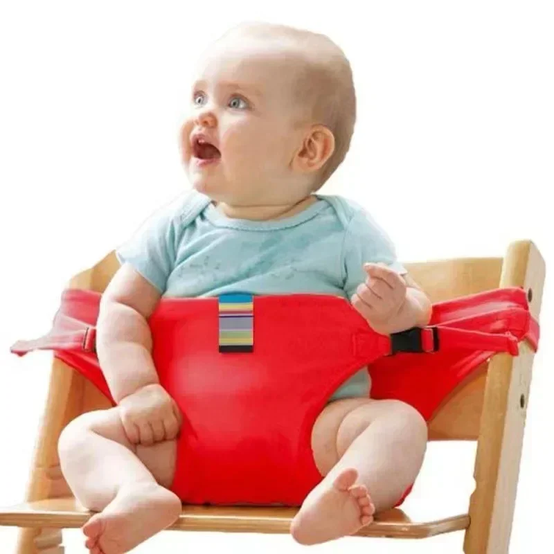 Chaise haute portable pour bébé ceinture fixe ajustable coussin lavable sécuritaire extérieur intérieur 13 ans