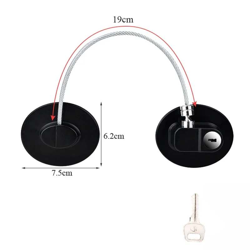 Serrure de sécurité pour bébé en ABS et acier inoxydable verrouillage à clé protection enfant accessoire de sé