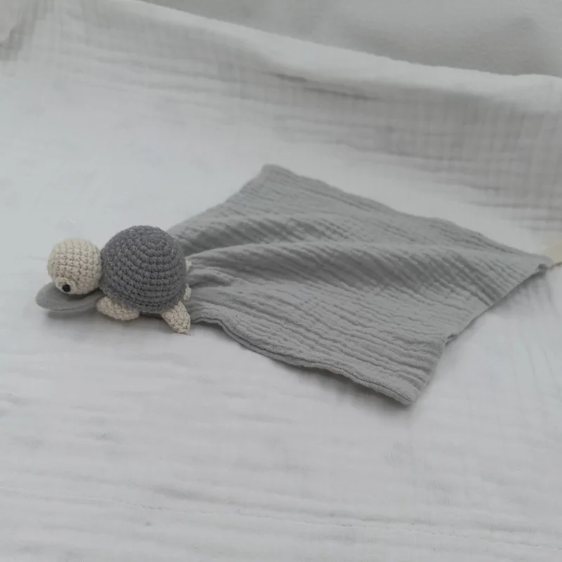 Jouet de couchage bébé tétine serviette bavoir animal de mer tortue