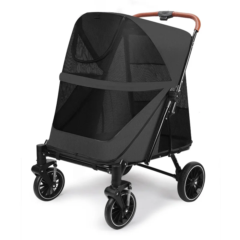 Poussette pliable pour animaux de compagnie moyenne à grande taille