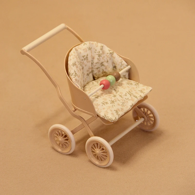 Poussette de bébé miniature 1:12 accessoire de maison de poupée